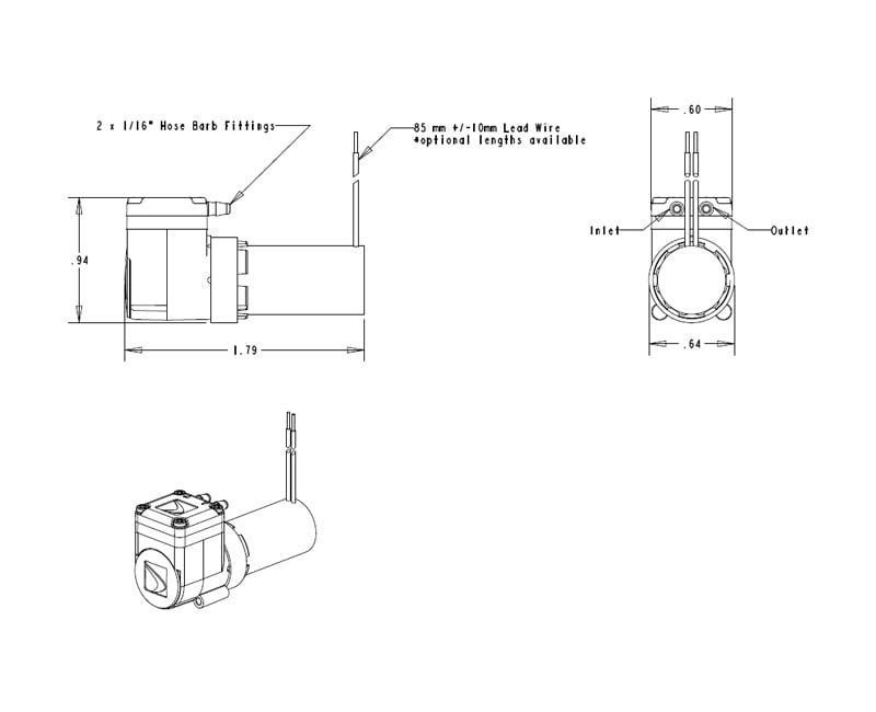 Custom Medical Micro Gas Diaphragm Pump 2000 Series Dynaflo, Inc.